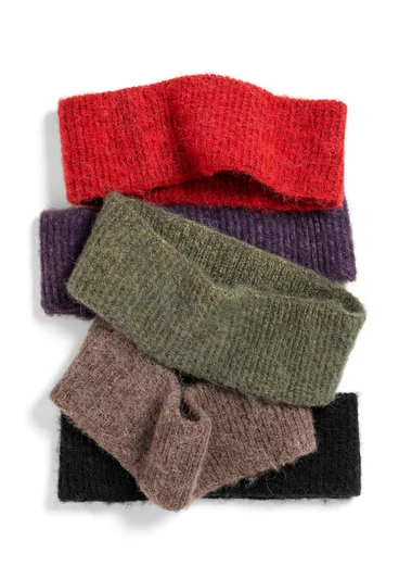 Stirnband aus Alpakawollgemisch - papageienrott-melange