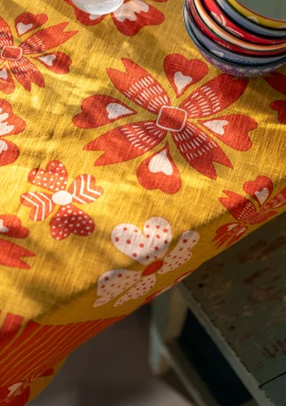 “Soni” organic cotton tablecloth - turmeric