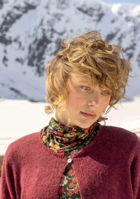 Cardigan "Forgetmenot" i alpakamiks - aubergine/meleret
