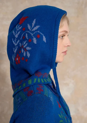Strick-Balaklava „Tulipan“ aus Lammwollmischung/Bio-Baumwolle - tiefblau