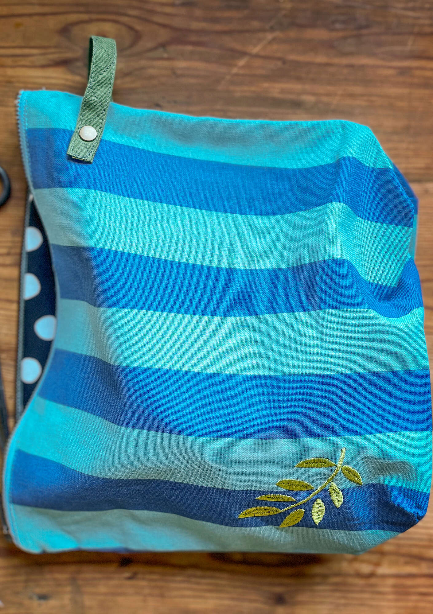 Kulturtasche „Långrand“ aus Öko-Baumwolle leinenblau