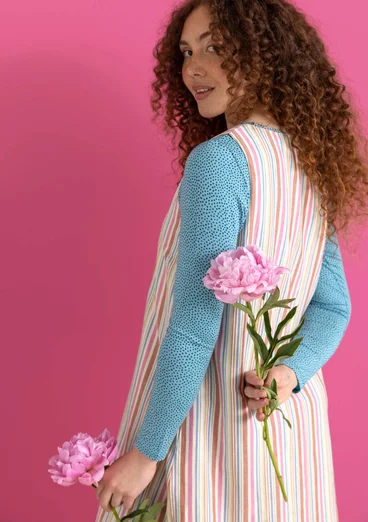 “Esme” woven organic cotton/linen dress - multicoloured/striped