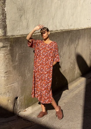 Webkleid „Flora Flow“ aus Viskose - malve-gemustert