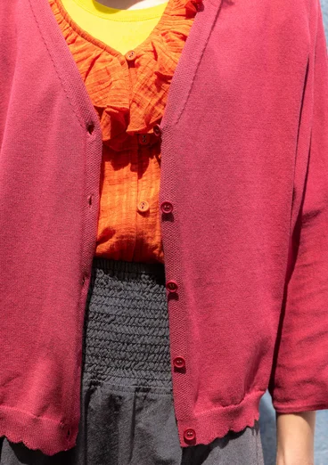 Gilet "Pauline" en coton biologique/recyclé - figue