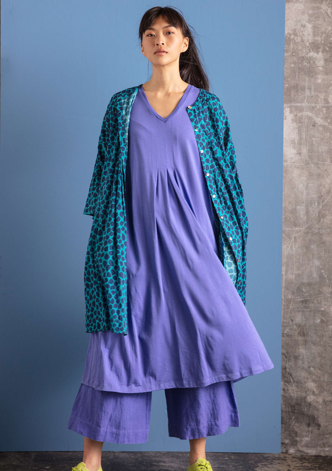 Robe en jersey de coton biologique/modal bleu ciel thumbnail