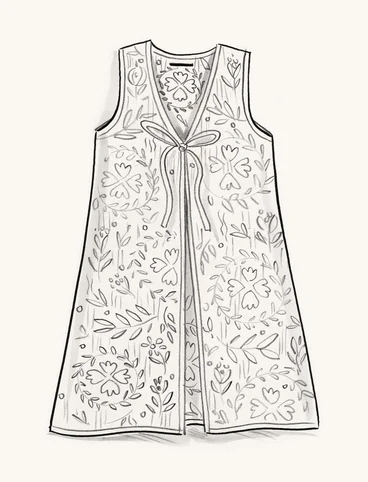 “Fröjda” knit pointelle vest in organic cotton - natur