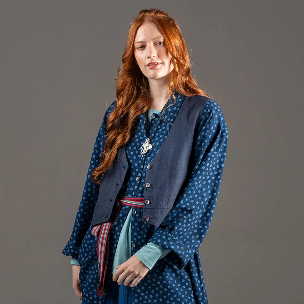 Weste aus Bio-Baumwollgewebe - tinte