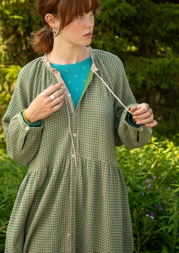 “Ottilia” woven organic cotton dress - dark natural