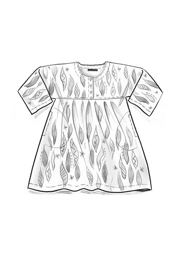 “Marie” woven dress in organic cotton/silk - cicada/patterned