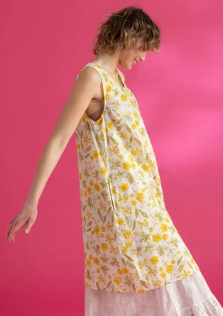 “Solöga” woven sleeveless dress in organic cotton - ecru