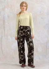 Velours broek "Cornus" van biologisch katoen/gerecycled polyester - donkerchocolade