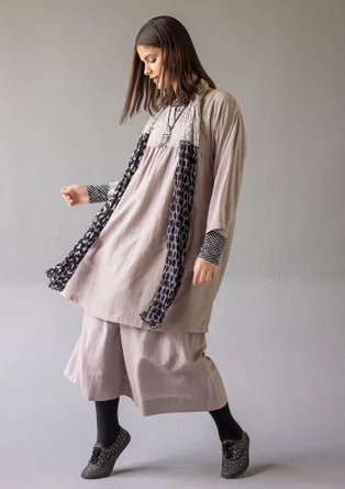 “Marie” woven organic cotton/silk dress - dove grey