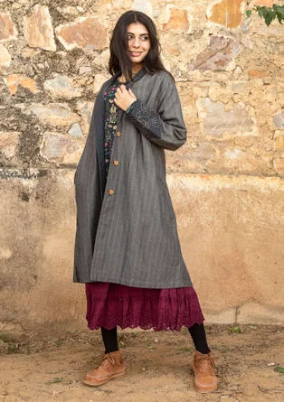 Manteau "Woodland" en coton biologique/lin - taupe