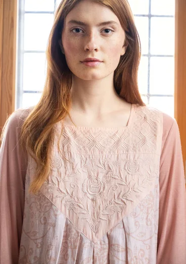 “Elisabeth” dress in woven organic cotton/linen - Pale powder pink