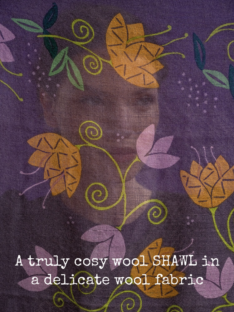 “Saffron” wool shawl