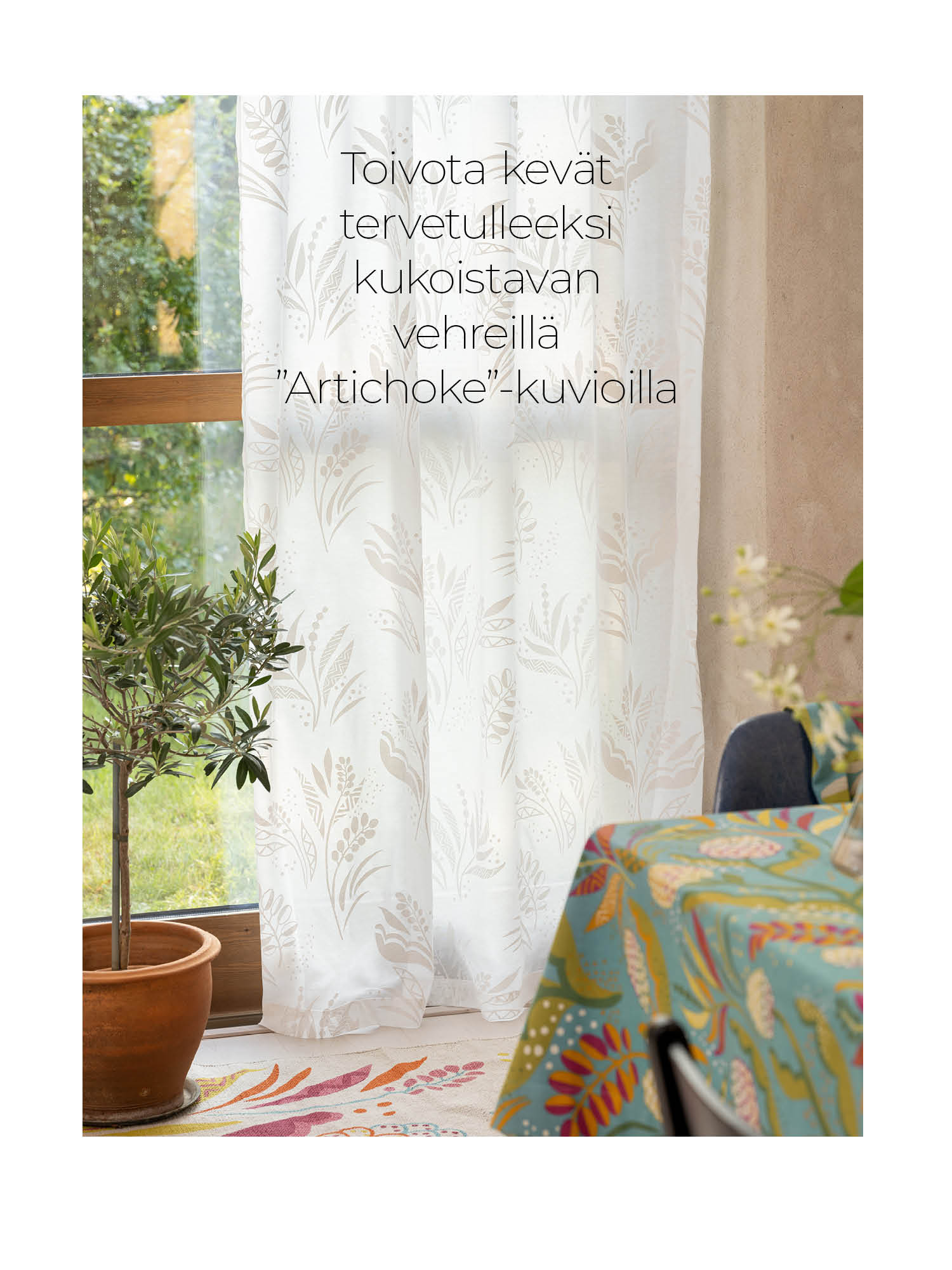 “Meadow” curtain made of organic cotton