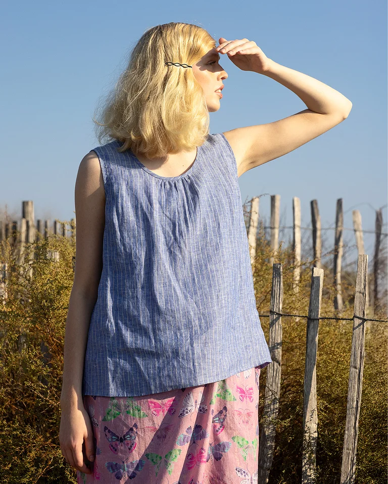 “Bifrost” woven linen tank top
