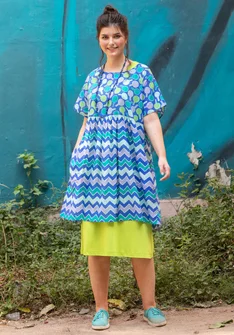 Robe "Ping" en coton biologique tissé - bleu brillant