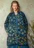 “Saga” recycled wool coatigan (dark petrol blue/melange S)