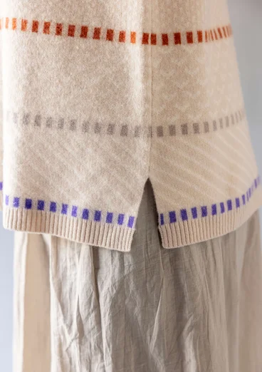 Trøje "Haida" i filtet genanvendt uld - østers