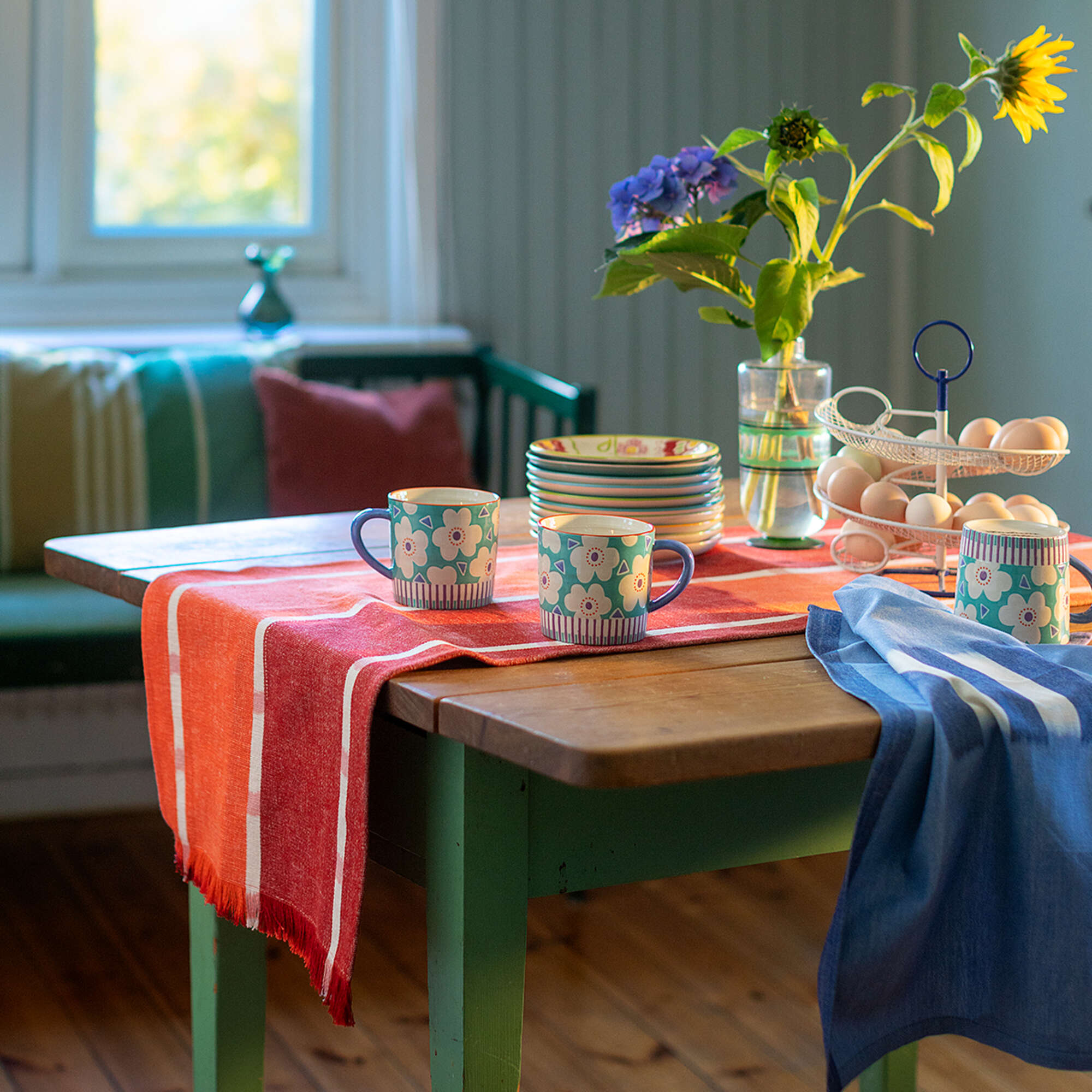 Ira” organic cotton table runner gudrunsjoden.com