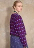 Geblümte Strickjacke „Tulipan“ aus Lammwollmischung/Bio-Baumwolle (petunie L)