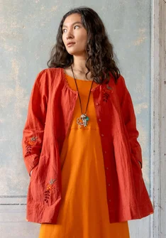 “Shimla” organic cotton/linen smock blouse - koppar