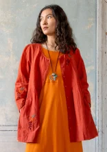 Blouse d’artiste « Shimla » en coton biologique/lin - koppar