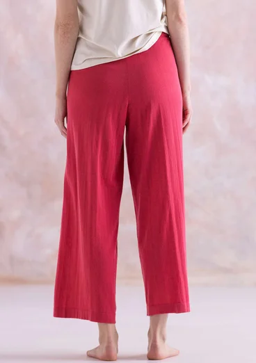 Fine-knit organic cotton trousers - coral