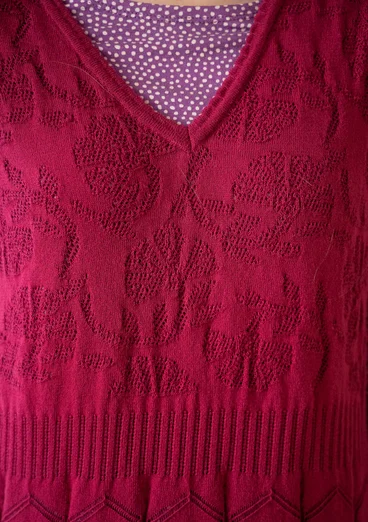 Strickkleid „Raya“ aus Bio-Baumwolle - dunkelhibiskus