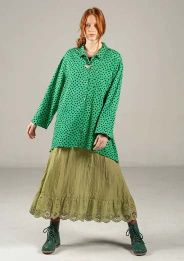 Chemise "Olivia" en coton biologique tissé - vert lotus/motif