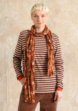 Gestreiftes Langarmshirt aus Bio-Baumwolle - aubergine-ingwer
