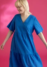 Webkleid aus Bio-Baumwolle - kornblumenblau