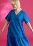 Woven organic cotton dress (cornflower blue M)