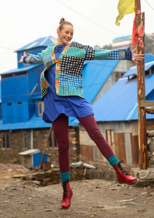 Gilet "Bhutan" en coton biologique/recyclé - turquoise