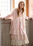 Artistblus "Elisabeth" i ekologisk bomull/lin (ljus puderrosa S)