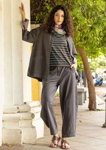 Webjacke „Ines“ aus Bio-Baumwolle - grafit