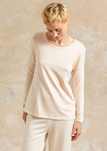 Top ”Bianca” en jersey de lyocell/élasthanne - plumes