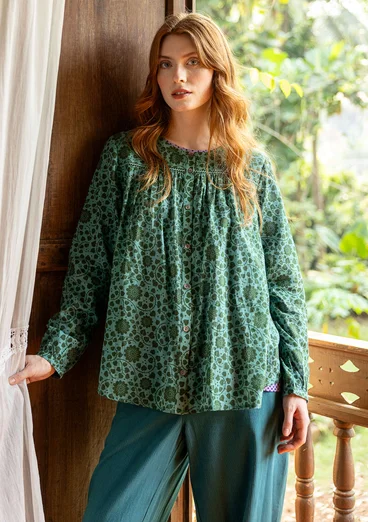 Blouse "Marianne" en coton biologique - absinthe
