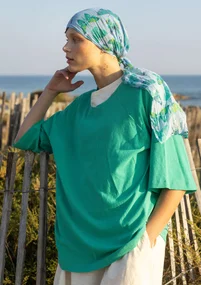 Organic cotton/linen jersey top - light oriental green
