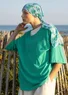 Organic cotton/linen jersey top (light oriental green L)