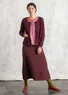 Strickjacke aus Bio-/Recycling-Baumwolle (aubergine M)