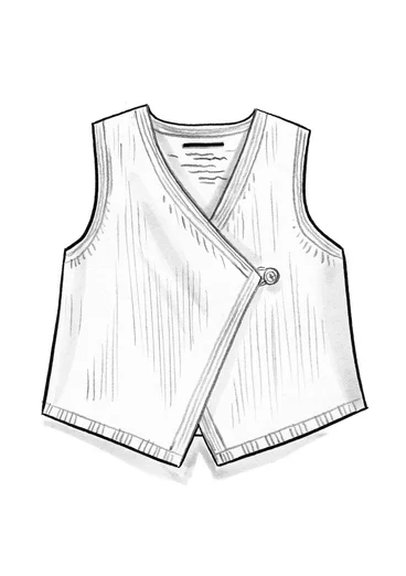 Knitted organic cotton/wool waistcoat - rosebay willowherb