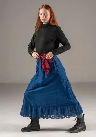 Woven organic cotton underskirt - indigo blue