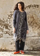 Long gilet "Dawn" en ramie/coton recyclé - gris cendré