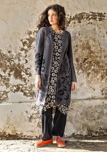 Long gilet "Dawn" en ramie/coton recyclé - gris cendré