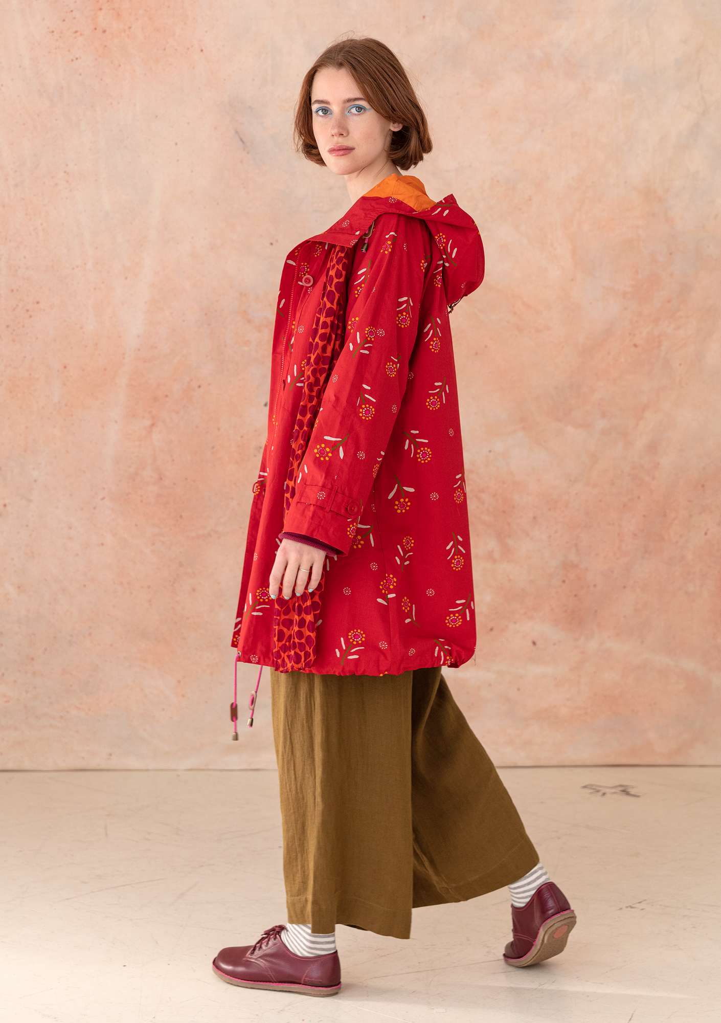 Parka  Chai  en coton biologique  rouge perroquet thumbnail