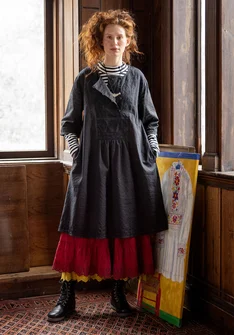 Kleid „Wanja“ aus Bio-Baumwollgewebe - schwarz