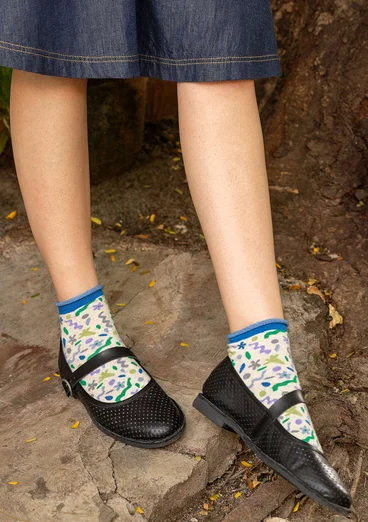 “Claire” low-cut, organic cotton sock - paris blue