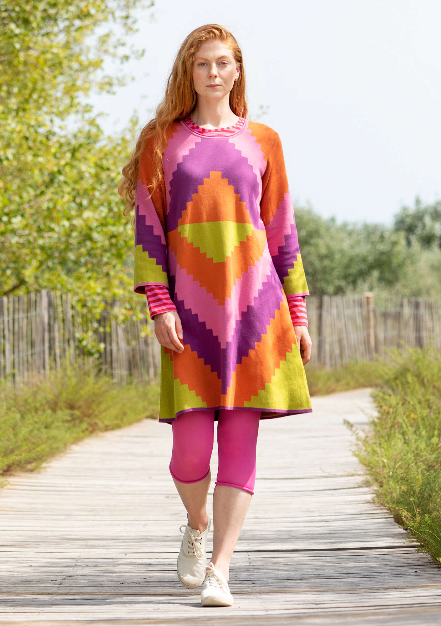 “Cape” organic cotton knit dress rowan